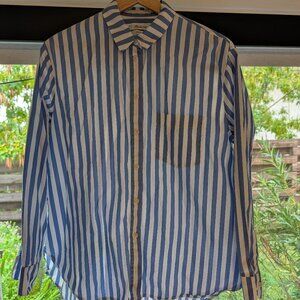 Madewell blue white stripe button down shirt